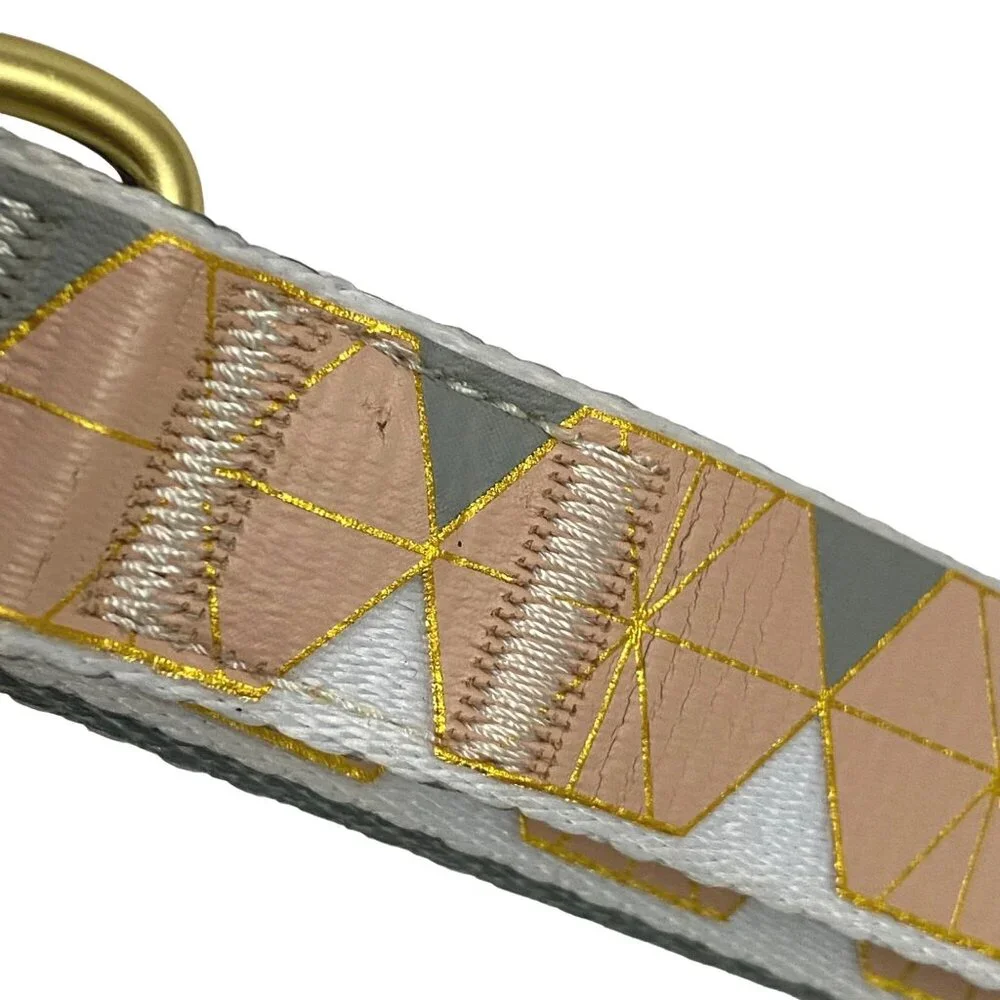 Good2Go Dog Collar L/XL 16”-26” Geometric Dusty Pink Gray Gold